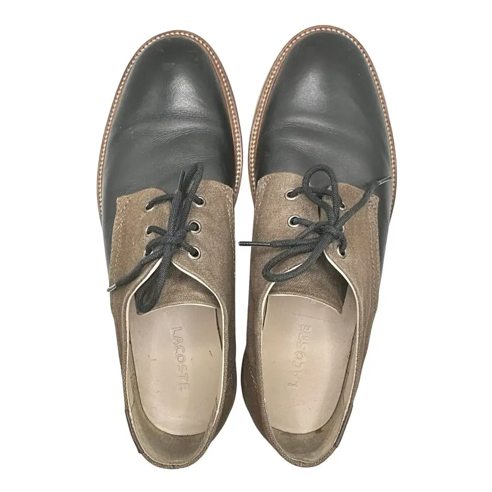 Lacoste | Men | Sherbrooke Leather Canvas Mixed Media Dress Oxford Shoes | Sz 8